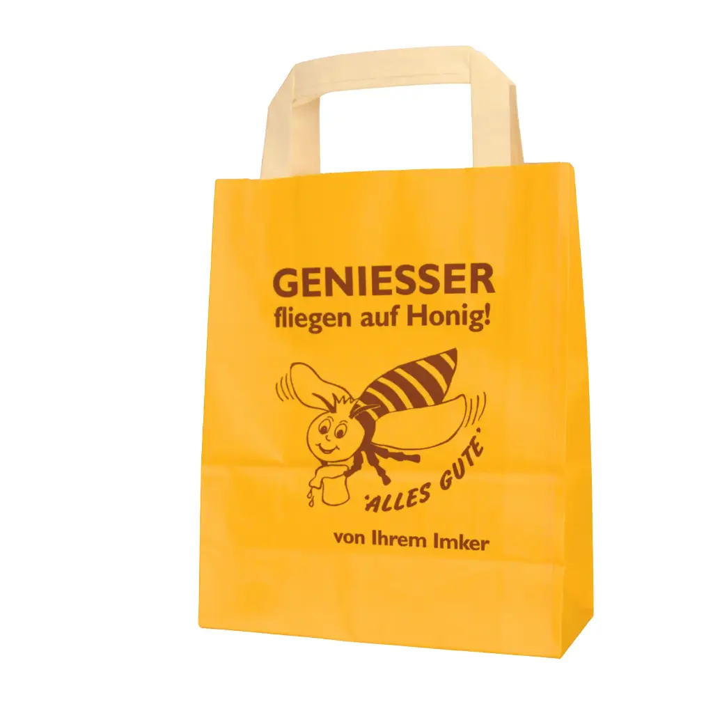 Tragtasche Papier "Genieser" (Größe in cm 22 x 18 x 8)