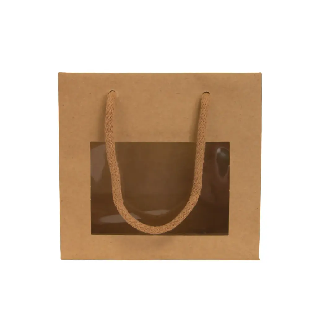 Tragtasche mit Fenster (Größe in cm 15 x 16 x 8)
