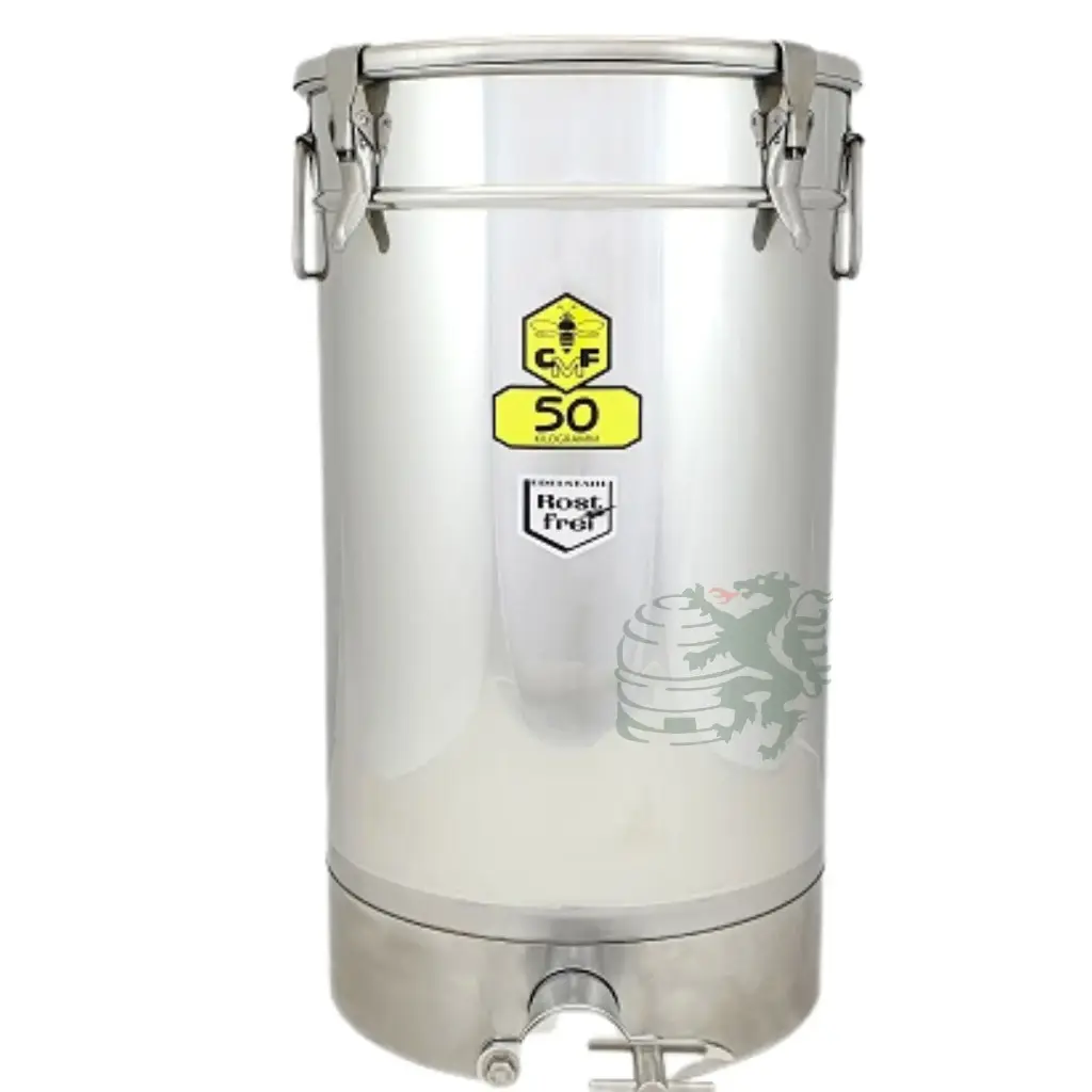Abfüllbehälter CMF 50kg mit Schrägboden u. Spannverschluss 