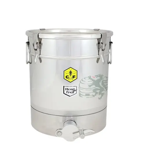 Abfüllbehälter CMF 32kg mit Schrägboden u. Spannverschluss
