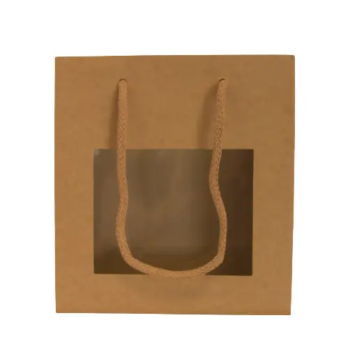 Tragtasche mit Fenster (Größe in cm 21 x 20 x 12)